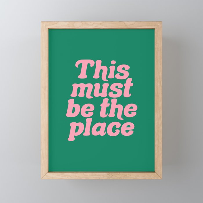 This Must Be The Place - Green Pink Mini Art Print Gallery Image 1