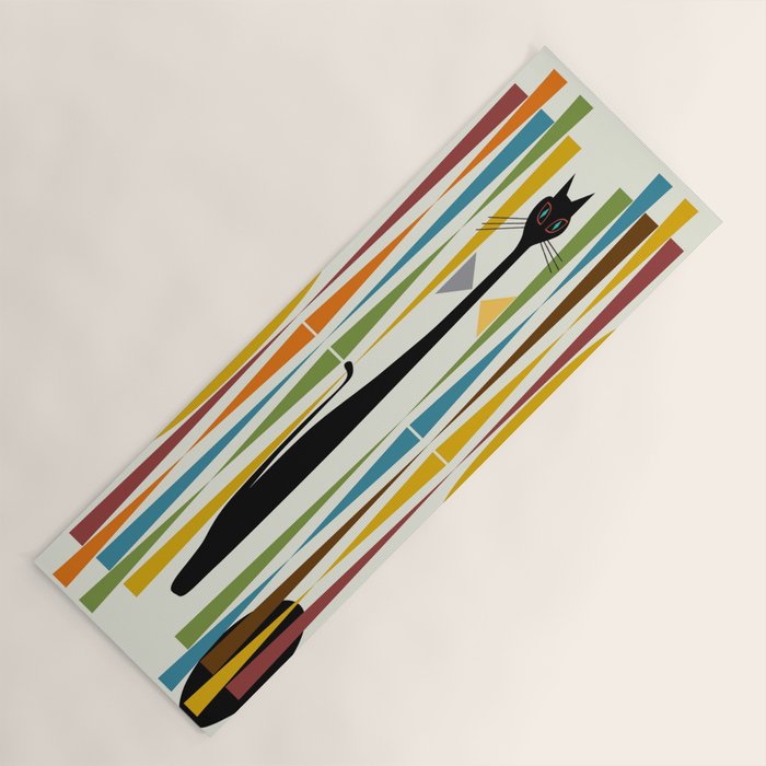 Mid-Century Modern Art Cat 2 Yoga Mat Gallery Image 1