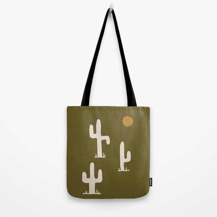 saguaro silent disco - olive Tote Bag Gallery Image 2