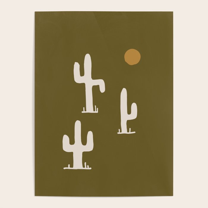 saguaro silent disco - olive Poster Gallery Image 1