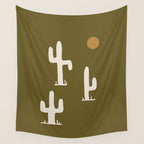 saguaro silent disco - olive Wall Tapestry Gallery Image 4