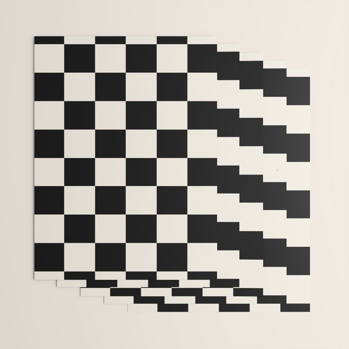 Checkered (Black Cream) Wrapping Paper Gallery Image 3