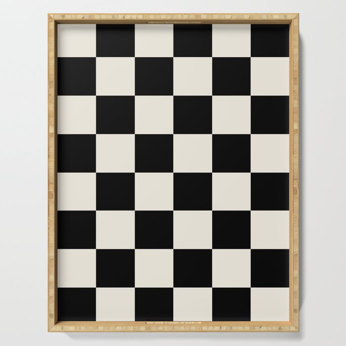 Checkered (Black Cream) Serving Tray Gallery Image 1