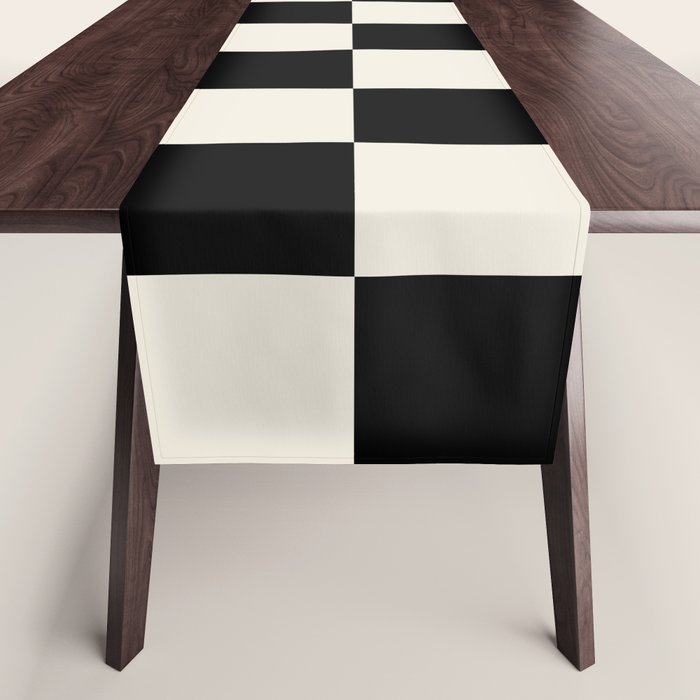 Checkered (Black Cream) Table Runner Gallery Image 1