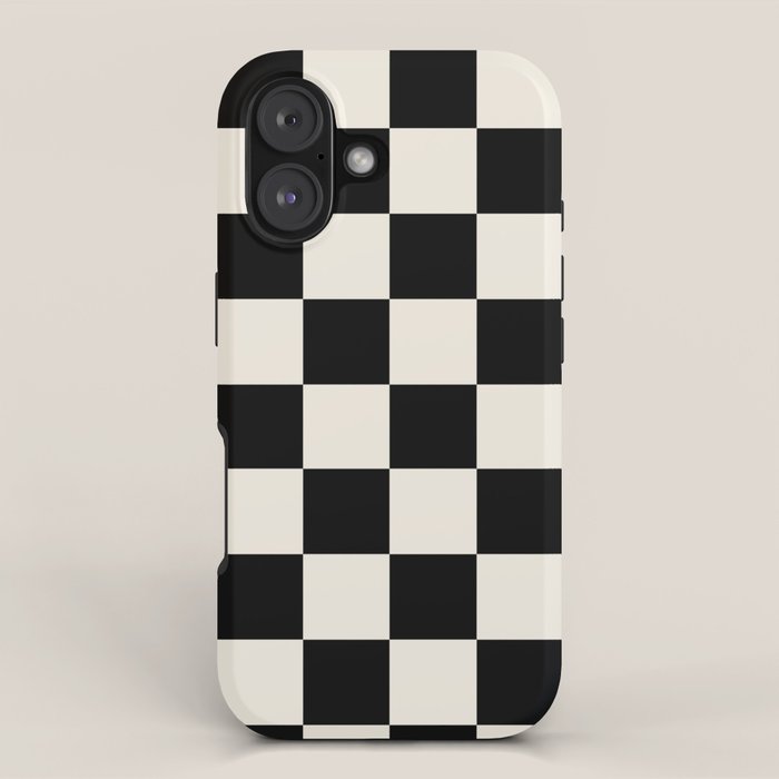 Checkered (Black Cream) iPhone Case Gallery Image 1