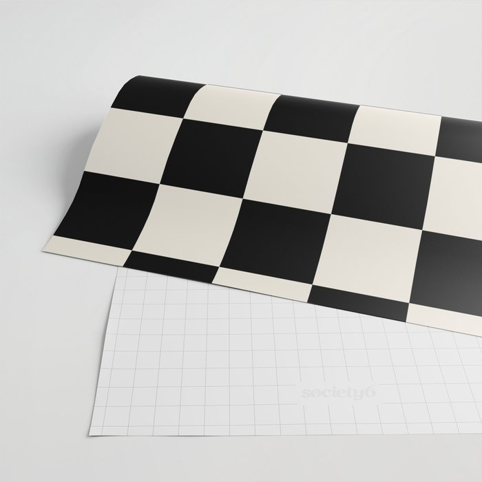 Checkered (Black Cream) Wrapping Paper Gallery Image 2