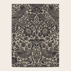 William Morris Pure Strawberry Thief Black Gilver Graphite Pattern Poster Gallery Image 4