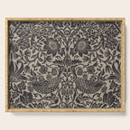 William Morris Pure Strawberry Thief Black Gilver Graphite Pattern Serving Tray Gallery Image 1