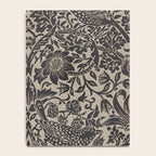 William Morris Pure Strawberry Thief Black Gilver Graphite Pattern Notebook Gallery Image 4