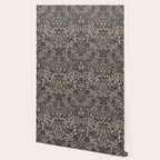 William Morris Pure Strawberry Thief Black Gilver Graphite Pattern Wallpaper Gallery Image 2