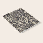 William Morris Pure Strawberry Thief Black Gilver Graphite Pattern Notebook Gallery Image 2