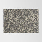William Morris Pure Strawberry Thief Black Gilver Graphite Pattern Rug Gallery Image 2