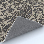 William Morris Pure Strawberry Thief Black Gilver Graphite Pattern Rug Gallery Image 4
