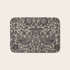 William Morris Pure Strawberry Thief Black Gilver Graphite Pattern Bath Mat Gallery Image 1
