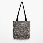 William Morris Pure Strawberry Thief Black Gilver Graphite Pattern Tote Bag Gallery Image 2
