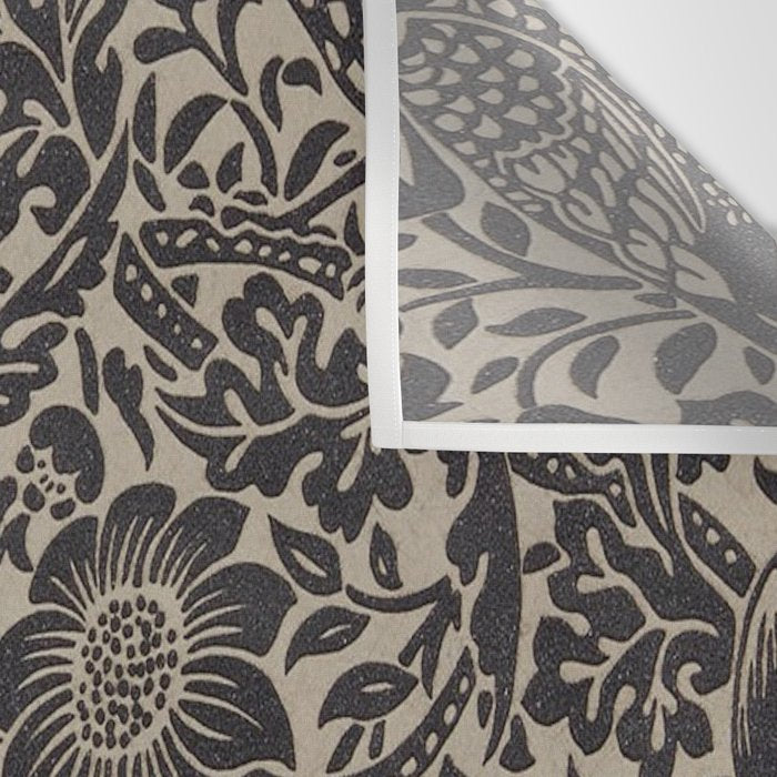 William Morris Pure Strawberry Thief Black Gilver Graphite Pattern Wall Tapestry Gallery Image 3