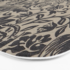 William Morris Pure Strawberry Thief Black Gilver Graphite Pattern Bath Mat Gallery Image 3