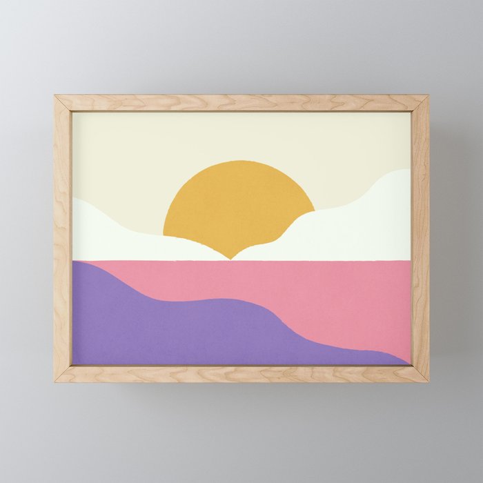 Sunset Island - Pink Mini Art Print Gallery Image 1