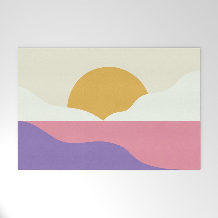 Sunset Island - Pink Welcome Mat Gallery Image 1