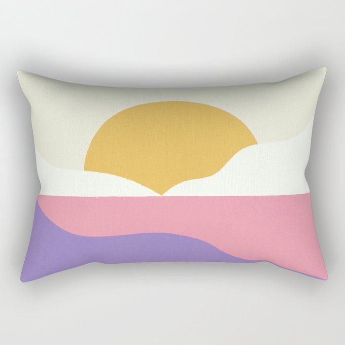 Sunset Island - Pink Rectangular Pillow Gallery Image 2