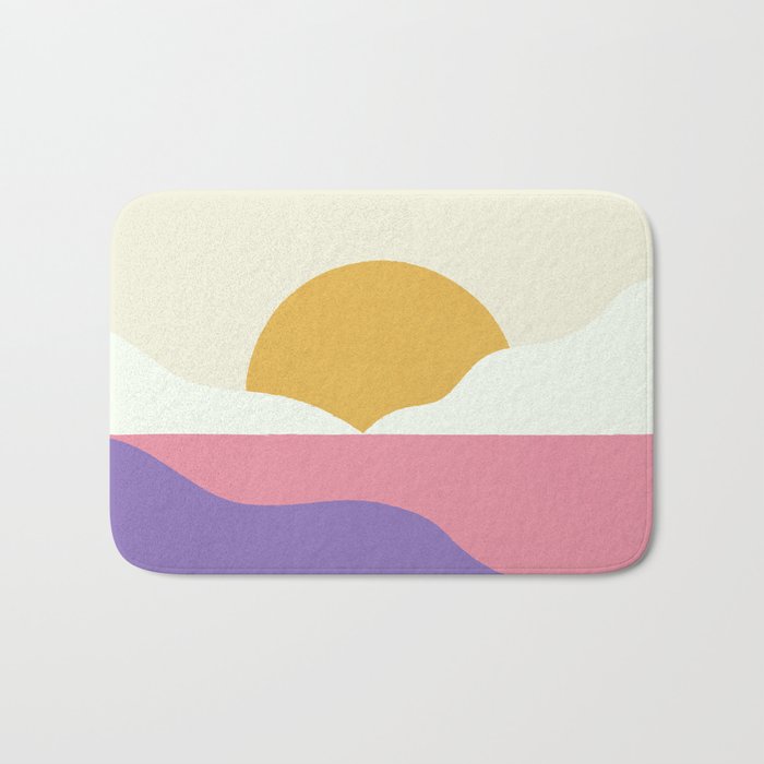 Sunset Island - Pink Bath Mat Gallery Image 1