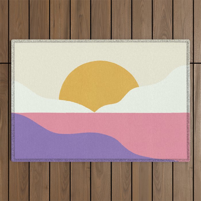 Sunset Island - Pink Outdoor Rug Gallery Image 1