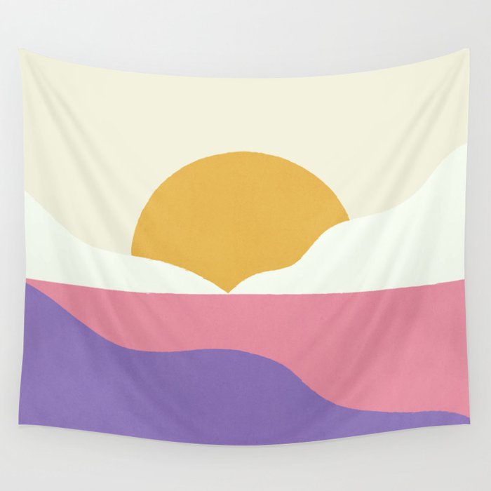 Sunset Island - Pink Wall Tapestry Gallery Image 4