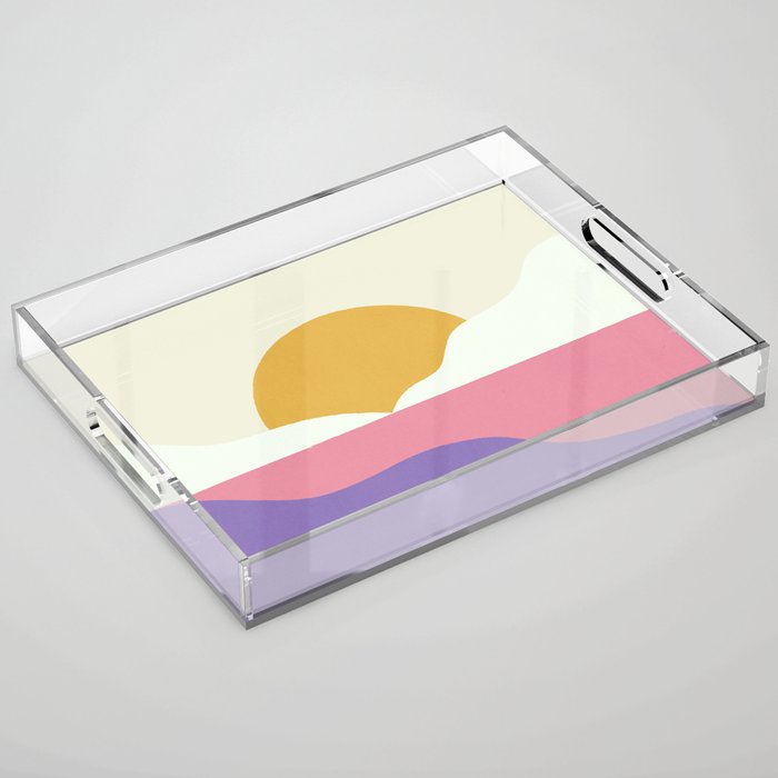 Sunset Island - Pink Acrylic Tray Gallery Image 1