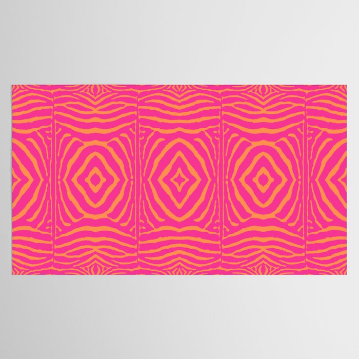 Zebra Pattern | Zebra Stripes | Zebra Pink and Orange Stripes 744 Tablecloth Gallery Image 2