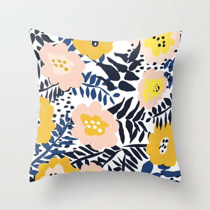 Outdoor: florals matching to design for a happy life Throw Pillow Gallery Image 6