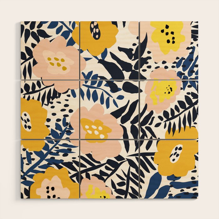Outdoor: florals matching to design for a happy life Wood Wall Art Gallery Image 1