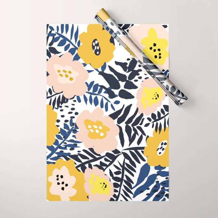 Outdoor: florals matching to design for a happy life Wrapping Paper Gallery Image 1
