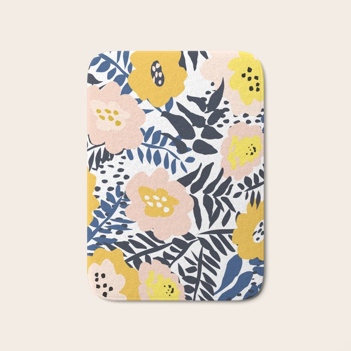 Outdoor: florals matching to design for a happy life Bath Mat Gallery Image 1