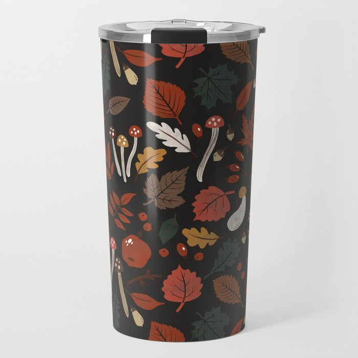 Dark autumnal mushrooms II Travel Mug Gallery Image 1