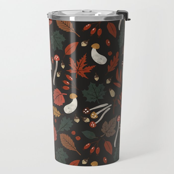 Dark autumnal mushrooms II Travel Mug Gallery Image 2