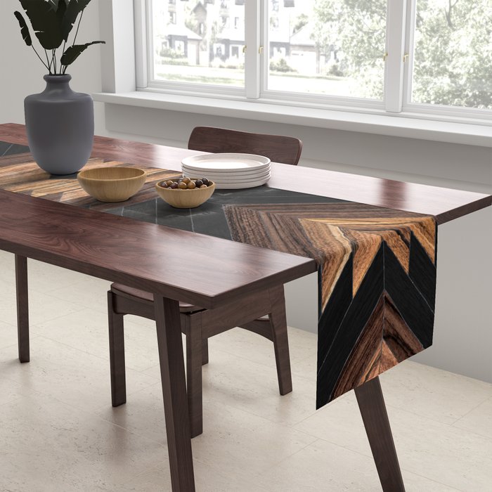 Urban Tribal Pattern No.7 - Aztec - Wood Table Runner Gallery Image 2