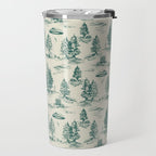 Teal Alien Abduction Toile De Jouy Pattern Travel Mug Gallery Image 2
