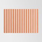 Classic Double Stripe Pattern in Orange and White Rug Gallery Image 2