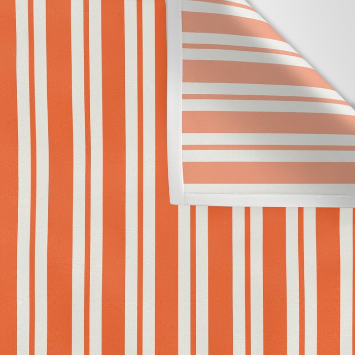 Classic Double Stripe Pattern in Orange and White Wall Tapestry Gallery Image 3