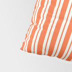 Classic Double Stripe Pattern in Orange and White Pillow Sham Gallery Image 4