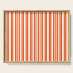 Classic Double Stripe Pattern in Orange and White Serving Tray Gallery Image 1