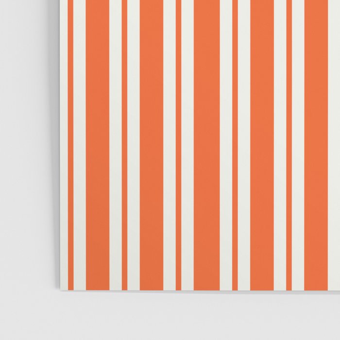 Classic Double Stripe Pattern in Orange and White Poster Gallery Image 3