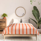 Classic Double Stripe Pattern in Orange and White Comforter Gallery Image 3