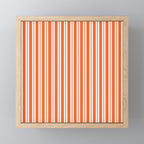 Classic Double Stripe Pattern in Orange and White Mini Art Print Gallery Image 1