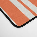 Classic Double Stripe Pattern in Orange and White Desk Mat Gallery Image 4