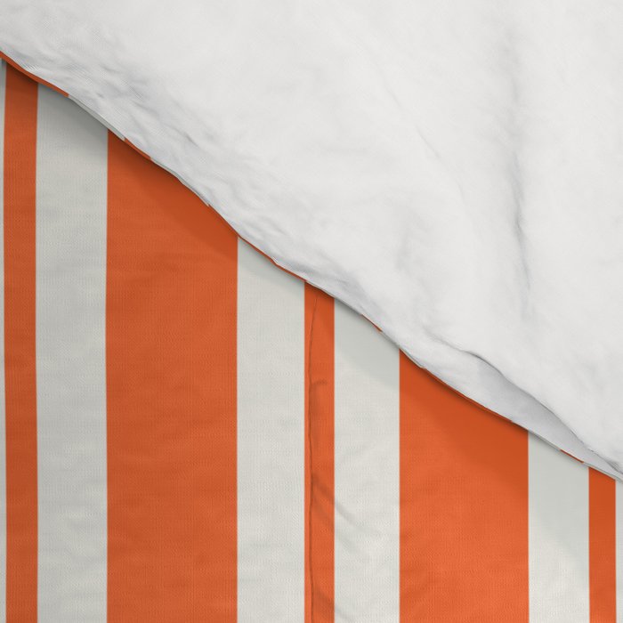 Classic Double Stripe Pattern in Orange and White Comforter Gallery Image 4