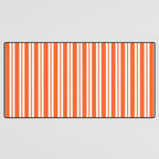 Classic Double Stripe Pattern in Orange and White Desk Mat Gallery Image 3
