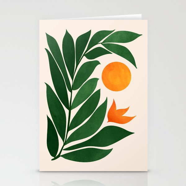 Tropical Forest Sunset / Mid Century Abstract Shapes Stationery Card Gallery Image 2