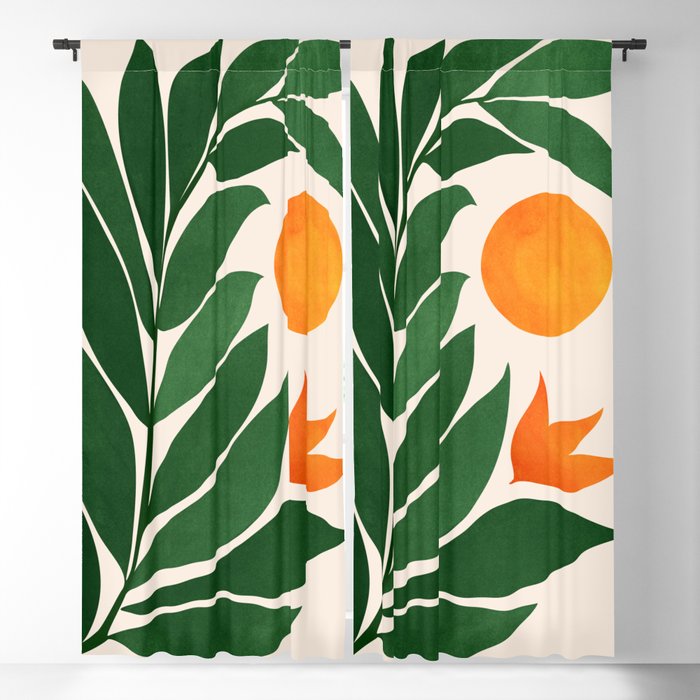 Tropical Forest Sunset / Mid Century Abstract Shapes Window Curtain Gallery Image 5