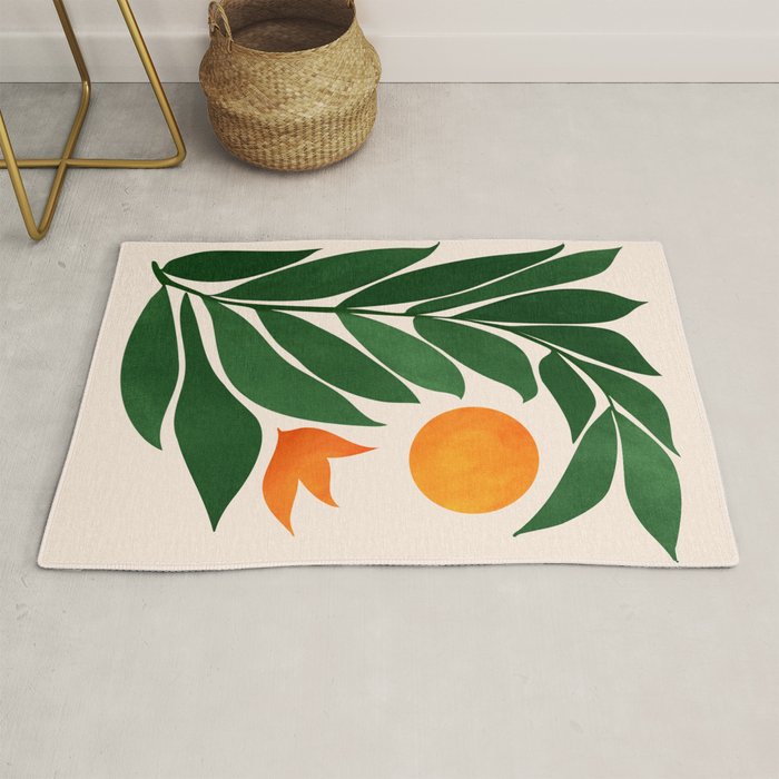 Tropical Forest Sunset / Mid Century Abstract Shapes Rug Gallery Image 1